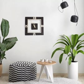 Square wooden wall clock